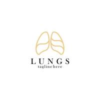 vetor de ícone de logotipo de pulmões isolado