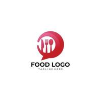 vetor de ícone de logotipo de conversa de comida isolado