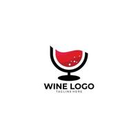 vetor de ícone de logotipo de vinho isolado