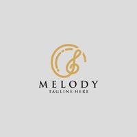 vetor de ícone de logotipo de melodia de música isolado