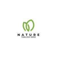 vetor de ícone de logotipo de folha de natureza isolado