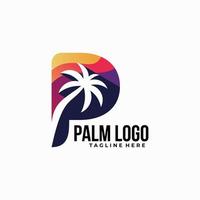 vetor de ícone de logotipo de palmeira isolado