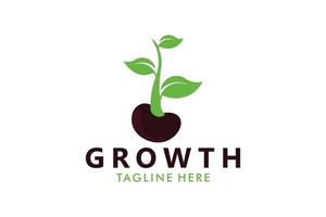 vetor de ícone de logotipo de semente de crescimento isolado