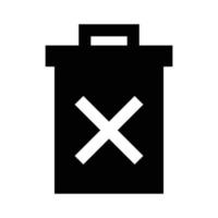 silhueta de ícone de lata de lixo vetor