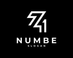 número 74 linha moderno contemporâneo simples ousado futuro geométrico ícone minimalista design de logotipo de vetor