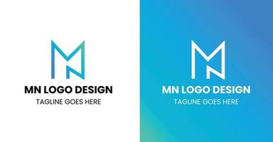 letras do alfabeto mínimo moderno monograma mn, nm, m, n modelo de design de logotipo. vetor livre