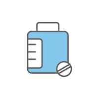 ilustração de ícone de garrafa de remédio com pílula. adequado para ícone de suplemento. estilo de ícone de dois tons. ícone relacionado ao fitness. design vetorial simples editável