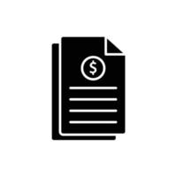 ilustração de ícone de lista com dólar. relatório financeiro. estilo de ícone de glifo. adequado para aplicativos, sites, aplicativos móveis. ícone relacionado a finanças. design vetorial simples editável vetor