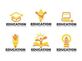 logotipo educação com cor laranja vetor