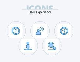 experiência do usuário azul icon pack 5 design de ícone. ponteiro. cursor. Envio. menos. cara vetor