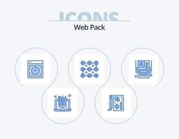 web pack ícone azul pack 5 design de ícone. proteção. trancar. página. rede. dispositivo vetor