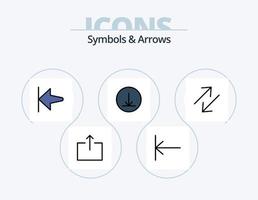 símbolos e linha de setas cheias de ícones pack 5 design de ícones. . seta. . crenças vetor