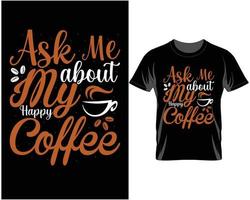 vetor de design de camiseta de café