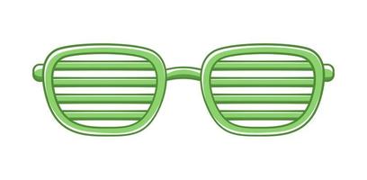 clipart de tons de obturador verde limão. ilustração em vetor óculos festa funky.