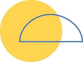 ilustração de círculo completo e meio vetor