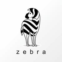 imagem de cavalo de zebra de feminilidade simples e única, ícone gráfico, design de logotipo, conceito abstrato, estoque de vetores. pode ser usado como um símbolo relacionado a animal ou personagem. vetor