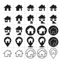 conjunto de ícones em casa. ilustração em vetor casa símbolo. área de habitação