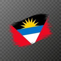 bandeira nacional de antígua e barbuda. pincelada de grunge. ilustração vetorial em fundo transparente. vetor