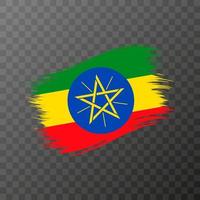 bandeira nacional da Etiópia. pincelada de grunge. ilustração vetorial em fundo transparente. vetor