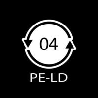símbolo do código de reciclagem pe-ld 04. sinal de polietileno de baixa densidade de vetor de reciclagem de plástico.