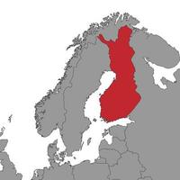 Finlândia na ilustração map.vector do mundo. vetor
