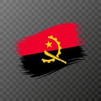 bandeira nacional de angola. pincelada de grunge. ilustração vetorial em fundo transparente. vetor