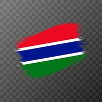 bandeira nacional da Gâmbia. pincelada de grunge. ilustração vetorial em fundo transparente. vetor