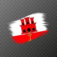 bandeira nacional de gibraltar. pincelada de grunge. ilustração vetorial em fundo transparente. vetor