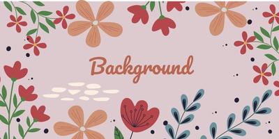 fundo floral artístico universal criativo. texturas de doodle desenhadas à mão. design gráfico moderno para banner, capa, convite, pôster, cartão, cartaz, brochura ou cabeçalho vetor