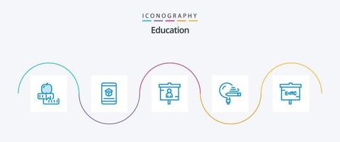 pacote de ícones de educação azul 5, incluindo aprendizado. Educação. conhecimento. seo. marketing vetor