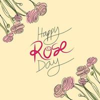 ilustração de arte de linha de flor rosa para pôster de dia de rosa ou tema de banner.