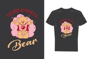 design de t-shirt sim amigo urso para homens e mulheres vetor