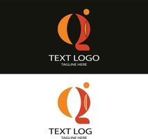 qi ícone de texto design de logotipo arte gráfica vetorial vetor