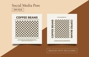 modelos de mídia social de grãos de café vetor
