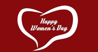 cartão de feliz dia da mulher em fundo vermelho. ilustração vetorial vetor