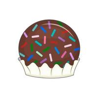 sobremesa tradicional brasileira é brigadeiro. bombons redondos de chocolate. ilustração vetorial. desenho animado. vetor