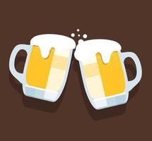 felicidades ilustração vetorial de copos de cerveja vetor