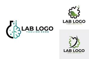 vetor de ícone de conjunto de logotipo de laboratório