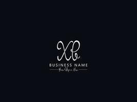 carta de assinatura xb minimalista, design inicial do logotipo xb para negócios vetor