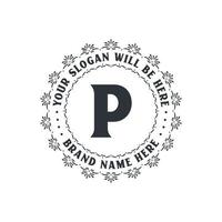 logotipo criativo da letra p de luxo para empresa, vetor livre do logotipo da letra p