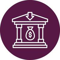 ícone de vetor de depósito bancário
