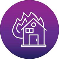 ícone de vetor de queima de casa