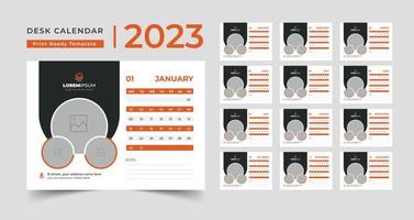 calendário profissional de negócios 2023, calendário abstrato de ano novo 2023, calendário de mesa 2023 vetor