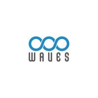 vetor de logotipo de torção de ondas azuis infinitas vinculadas