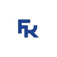 letra fk vetor de logotipo de curva vinculada azul