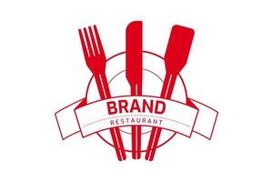 logotipo de comida de restaurante genérico, crachá, rótulo. modelo de projeto. vetor