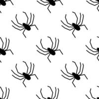 padrão sem emenda de vetor de aranha em um fundo branco. impressão de padrão de inseto em têxteis, papel, tema de papel de embrulho