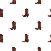 botas de cowboy com padrão sem emenda de ornamento. tema oeste selvagem. ilustração vetorial na moda desenhada à mão em fundo branco vetor