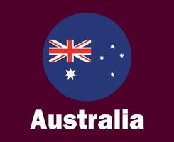 bandeira da austrália com design de símbolo de nomes ilustração de times de futebol de países asiáticos vetor final de futebol