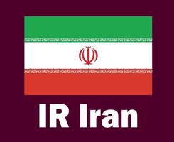 emblema da bandeira do irã com design de símbolo de nomes vetor final de futebol da ásia países asiáticos ilustração de equipes de futebol